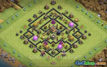 TH8 Farming Base Link - Clash of Clans Hybrid Design #24495