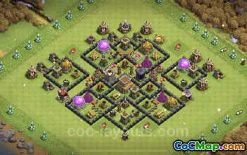 TH8 Farming Base with Anti Air - Clash of Clans Layout #19159