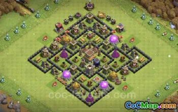TH8 Farming Base with Link | Anti Air/Dragon Hybrid Design #24499
