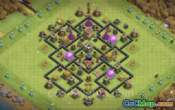 TH8 Hybrid Base for Trophy Collection - Clash of Clans #24544