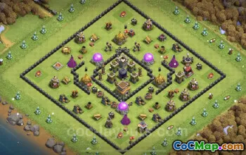 TH8 Max Base Copy: Anti 3 Stars Hybrid Farming Layout #24502