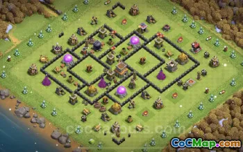 TH8 Max Farming Base - Anti Air/Dragon Layout for Clash of Clans #24466