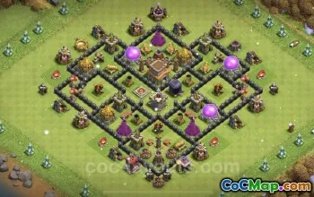 TH8 Trophy Base: Anti 3 Stars & Anti Air - Clash of Clans #24556