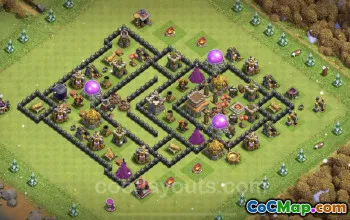 TH8 Trophy Base with Anti-Air Defense - Clash of Clans #24567
