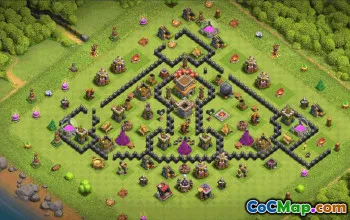 town hall 8, trophy/war/hybrid base layout #36628