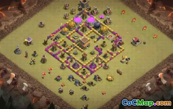 town hall 8, trophy/war base layout #34514