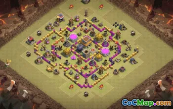 town hall 8, trophy/war base layout #34522