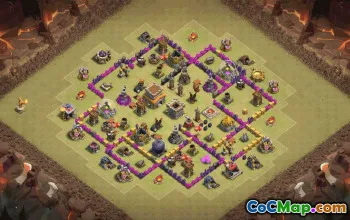 town hall 8, trophy/war base layout #34566