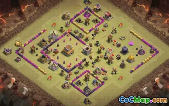 town hall 8, trophy/war base layout #34615