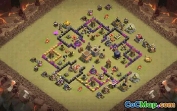 town hall 8, trophy/war base layout #34693