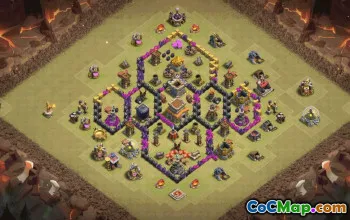 town hall 8, trophy/war base layout #34695