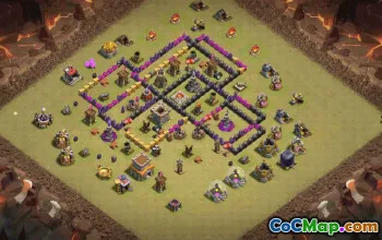 town hall 8, trophy/war base layout #34749