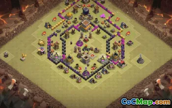 town hall 8, trophy/war base layout #34771