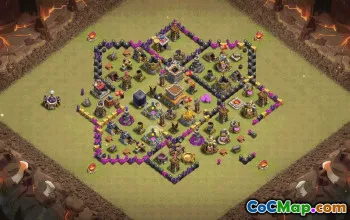 town hall 8, trophy/war base layout #34777