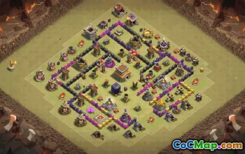 town hall 8, trophy/war base layout #34898