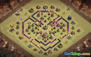 town hall 8, trophy/war base layout #34925