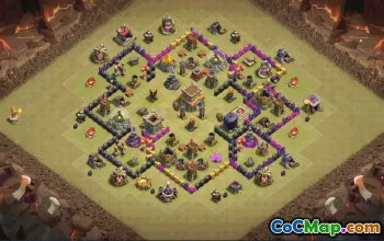 town hall 8, trophy/war base layout #34926