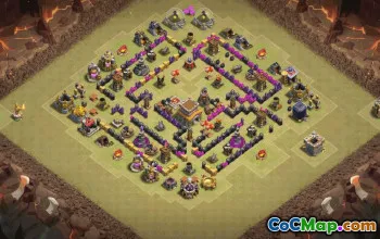 town hall 8, trophy/war base layout #34928