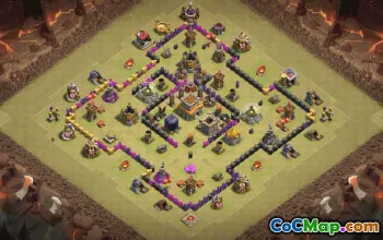 town hall 8, trophy/war base layout #35002