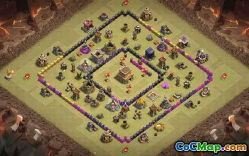 town hall 8, trophy/war base layout #35147