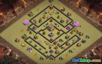 town hall 8, trophy/war base layout #35531