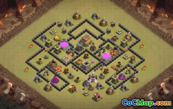 town hall 8, trophy/war base layout #35584