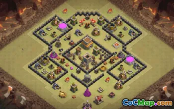 town hall 8, trophy/war base layout #35586