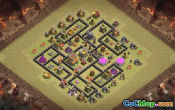 town hall 8, trophy/war base layout #35657