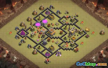 town hall 8, trophy/war base layout #35659