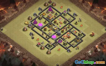 town hall 8, trophy/war base layout #35746