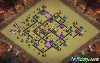town hall 8, trophy/war base layout #35827