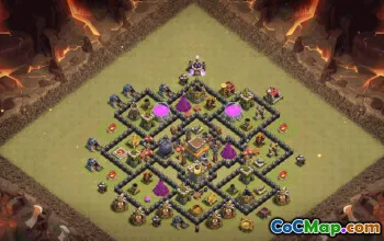 town hall 8, trophy/war base layout #35955