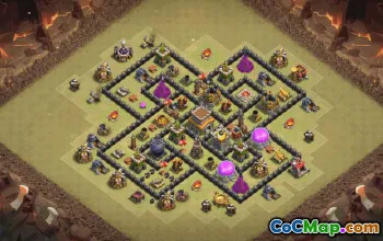 town hall 8, trophy/war base layout #36036