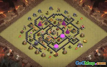 Top Town Hall 8 Base Layout with Copy Link #36154