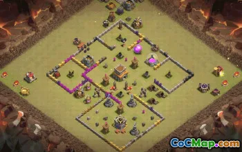 town hall 8, trophy/war base layout #36193