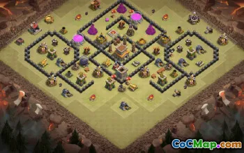 Top Town Hall 8 Base Layout with Copy Link #36380