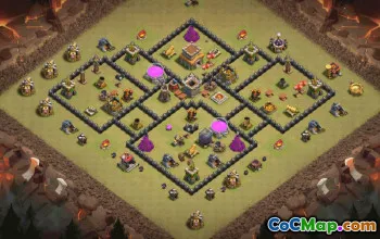town hall 8, trophy/war base layout #36381