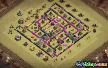 Top Town Hall 8 Base Layout with Copy Link #36412