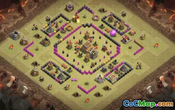 town hall 8, trophy/war base layout #36517