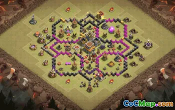 town hall 8, trophy/war base layout #36518