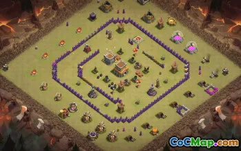 town hall 8, trophy/war base layout #36535