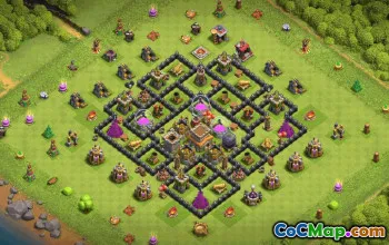 town hall 8, trophy/war base layout #36545