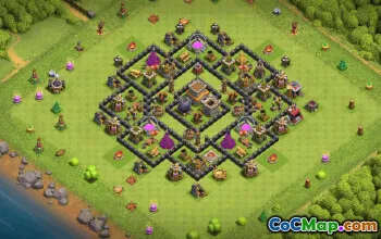 town hall 8, trophy/war base layout #36547