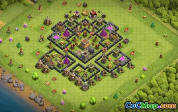 Optimal Town Hall 8 Base Layouts with Copy Links #36552
