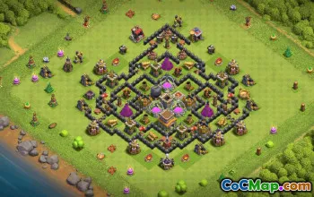 town hall 8, trophy/war base layout #36553