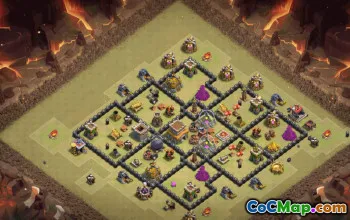 town hall 8, trophy/war base layout #36592