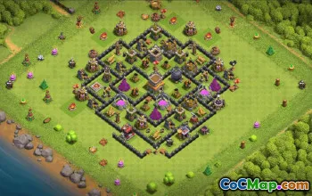 town hall 8, trophy/war base layout #36602