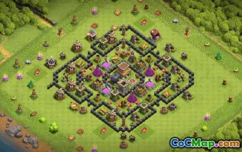 Top Town Hall 8 Base Layouts with Copy Link #36634