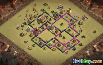 town hall 8, trophy/war base layout #36641