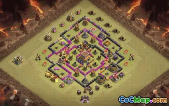 town hall 8, trophy/war base layout #36647